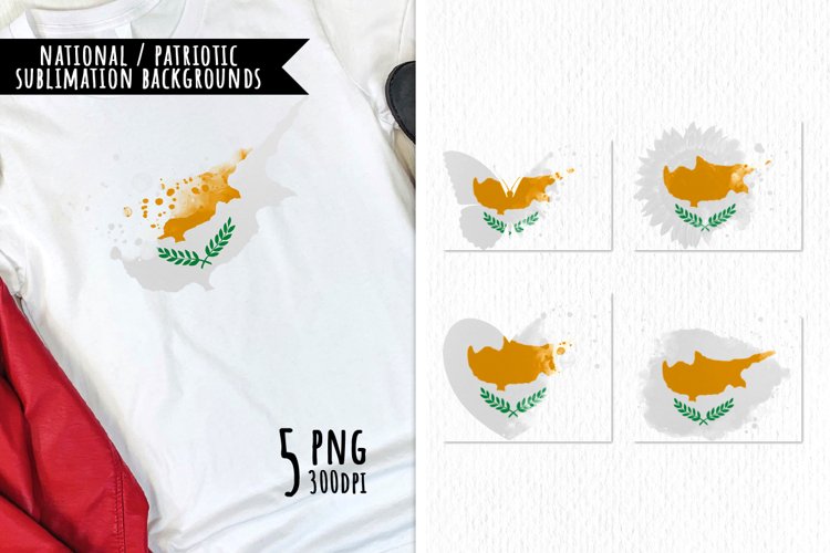 National Sublimation Art- Backgrounds Bundle. Cyprus