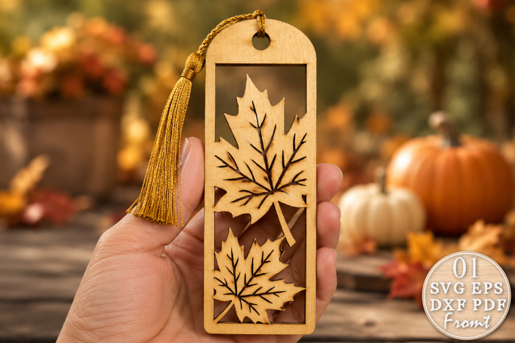 Maple Leaf Bookmark SVG Laser Cut