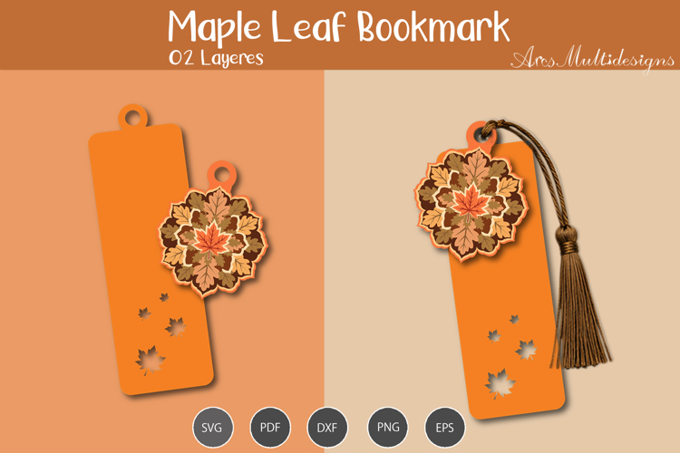 Maple leaf bookmark SVG