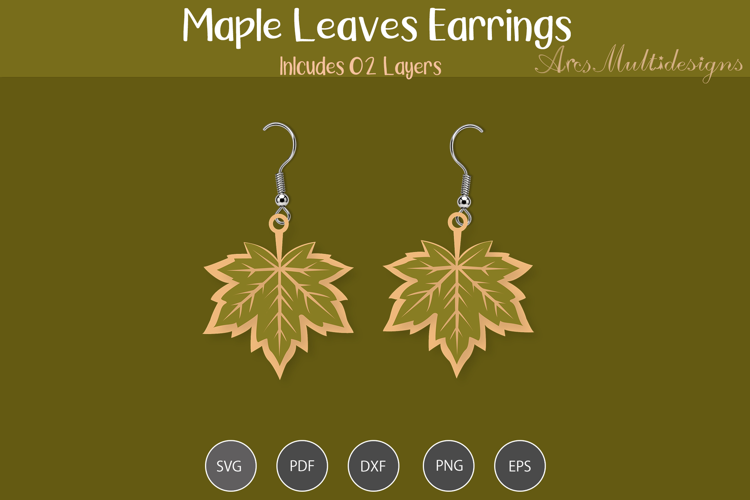 Maple Leaves Earrings SVG