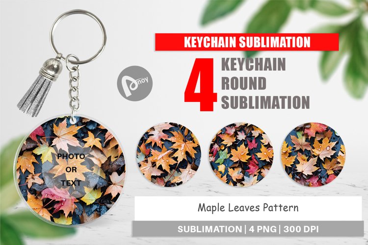 Keychain Maple Leaves Pattern