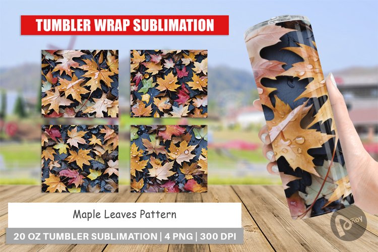 Tumbler Wrap Maple Leaves Pattern