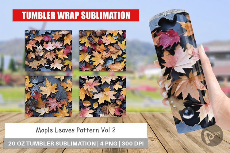 Tumbler Wrap Maple Leaves Pattern