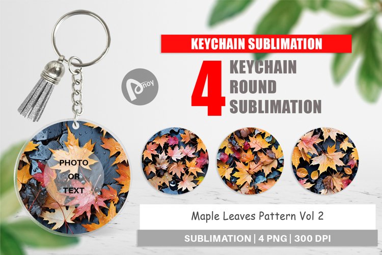 Keychain Maple Leaves Pattern
