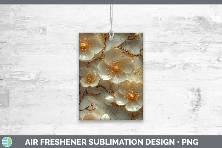 Marble 3D Flowers Acacia Air Freshener Sublimation Car Fresh