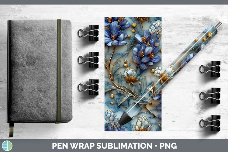 GorgeousMarble 3D Flowers Pen Wrap design.