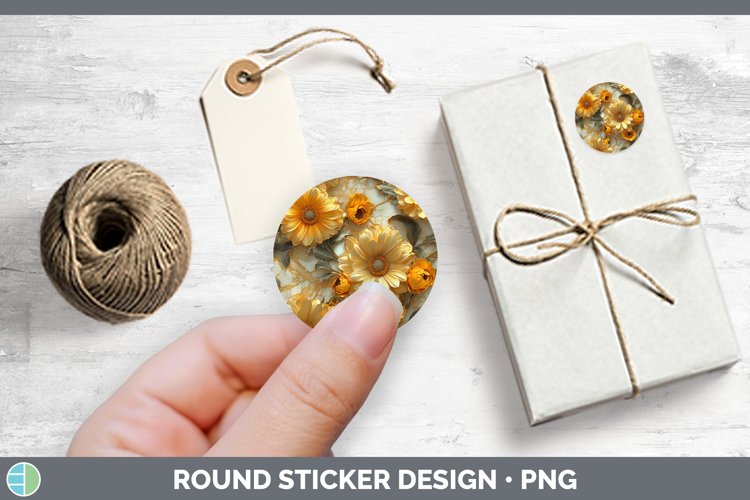 GorgeousMarble 3D Flowers Stickers design.