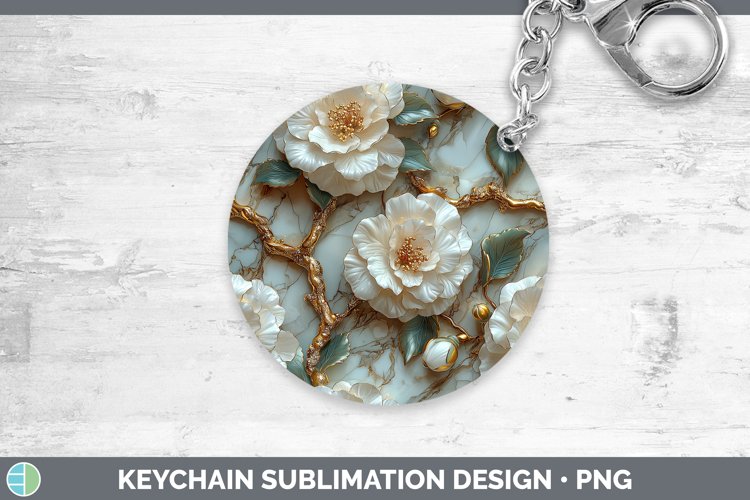 GorgeousMarble 3D Flowers Keychain design.