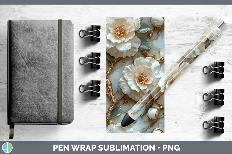 GorgeousMarble 3D Flowers Pen Wrap design.