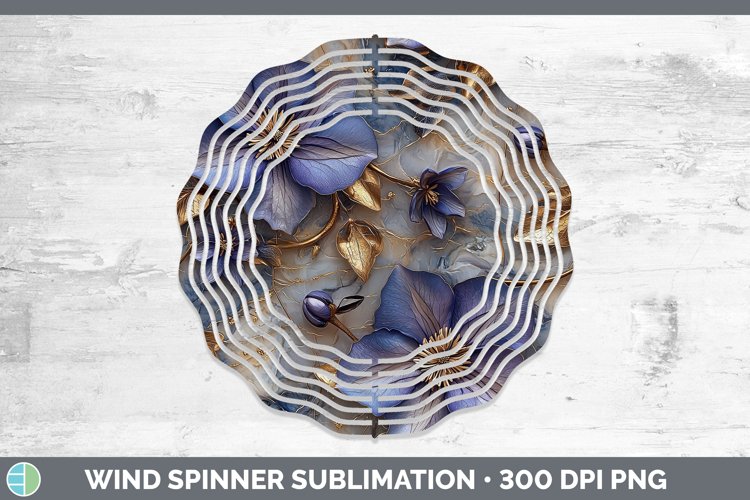 Marble 3D Flowers Clematis Wind Spinner Sublimation Spinner