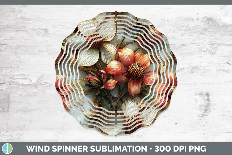 Marble 3D Flowers Coneflower Wind Spinner Sublimation Spinne