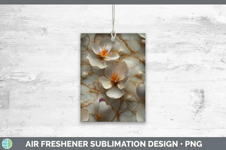 Marble 3D Flowers Crocus Air Freshener Sublimation Car Fresh