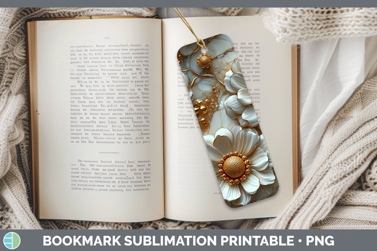 GorgeousMarble 3D Flowers Bookmark design.
