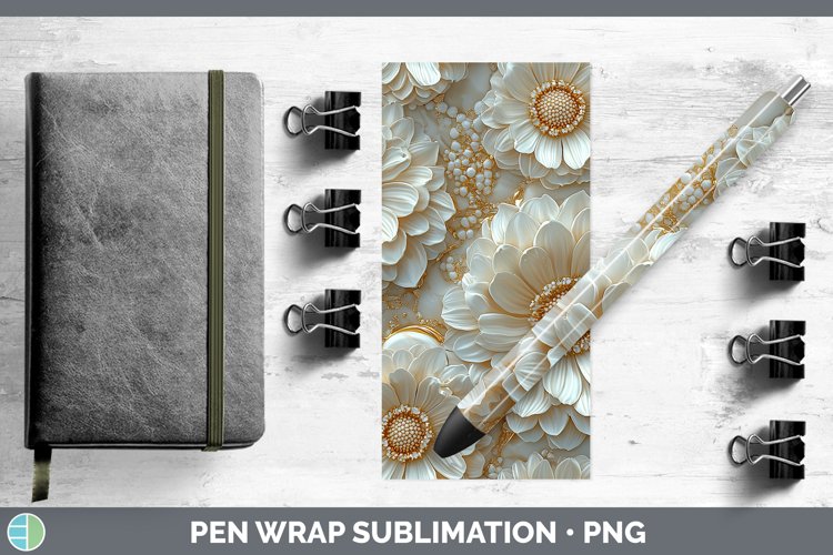GorgeousMarble 3D Flowers Pen Wrap design.
