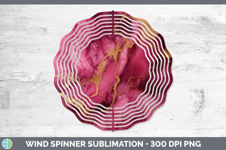 Marble Gold Dark Pink Gold Wind Spinner Sublimation Spinner