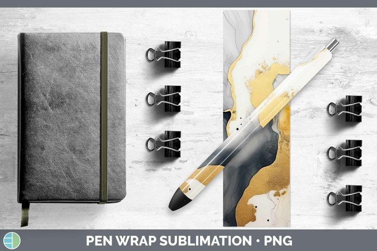 Marble Gold Gray Gold Pen Wrap Sublimation Epoxy Pen Designs