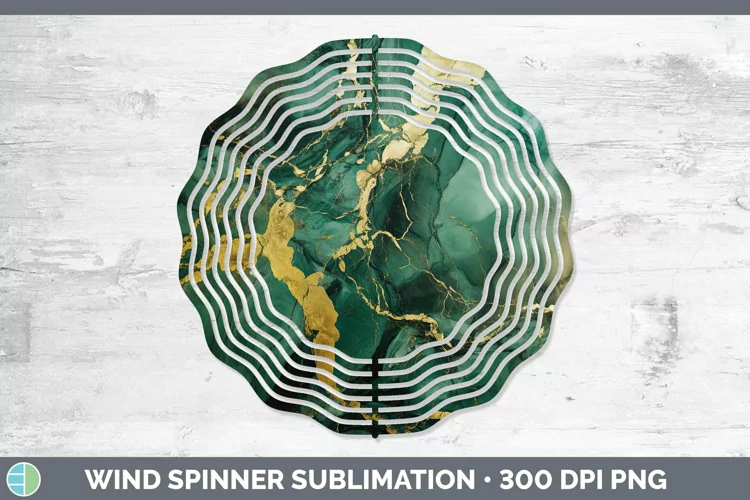 Marble Gold Green Gold Wind Spinner Sublimation Spinner Desi