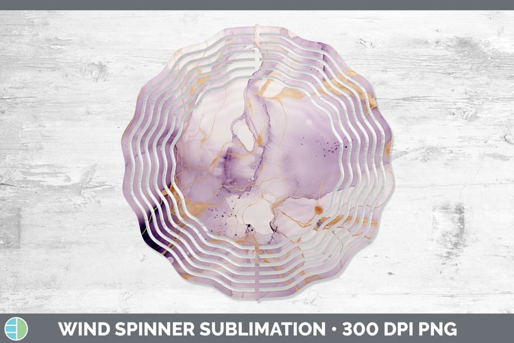 Marble Gold Lavender Gray Gold Wind Spinner Sublimation Spin