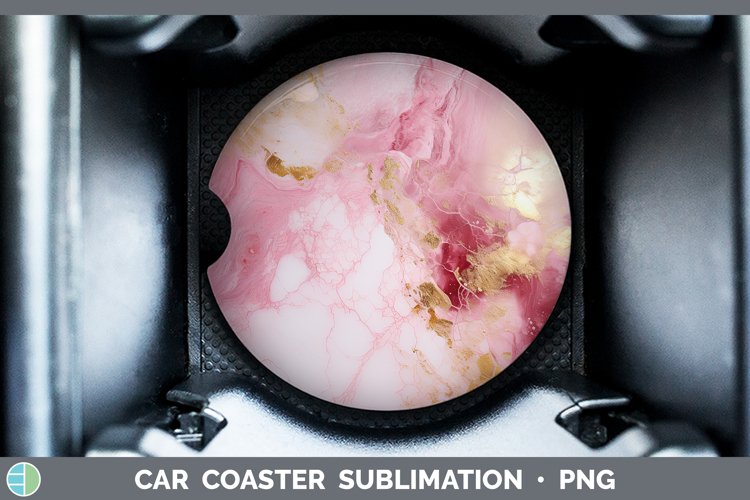 Marble Gold Pink Gold Car Coaster Sublimation Coaster Design