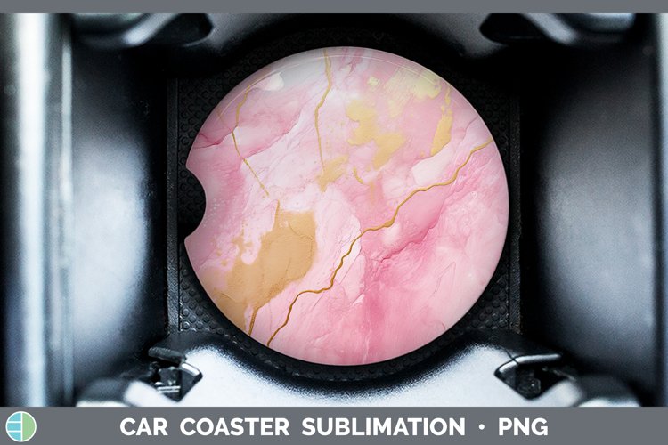 Marble Gold Pink Gold Car Coaster Sublimation Coaster Design