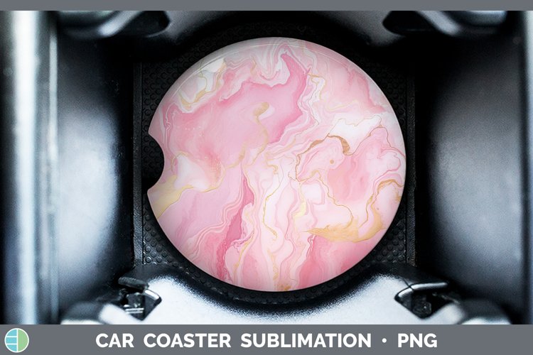 Marble Gold Pink Gold Car Coaster Sublimation Coaster Design