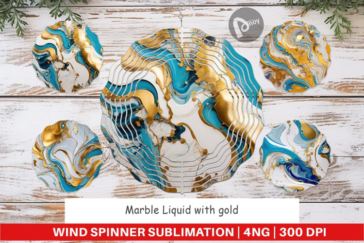 Wind Spinner Marble Liquid with gold