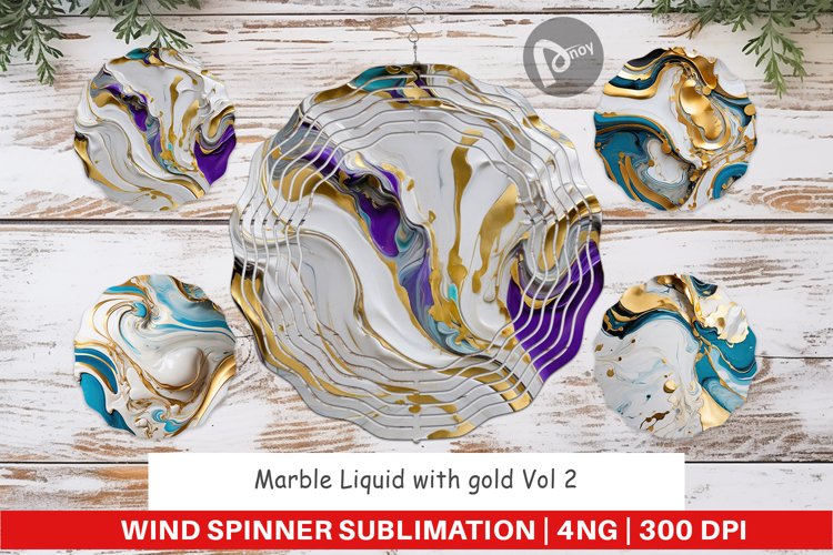 Wind Spinner Marble Liquid with gold