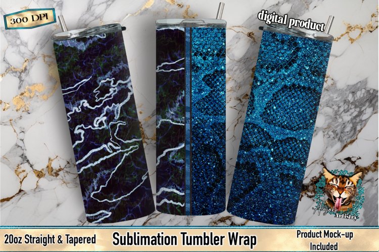 Marble Split, Snakeskin Sublimation, Tumbler Wrap