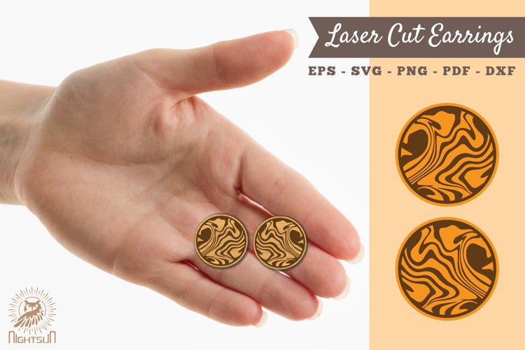 Marble Texture Laser Cut Earrings SVG 1