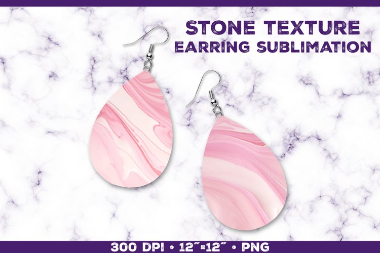 Stone Texture Sublimation Teardrop Earrings: Unique Jewelry