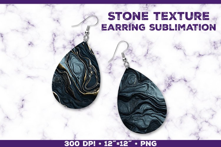 Stone Texture Sublimation Teardrop Earrings: Unique Jewelry
