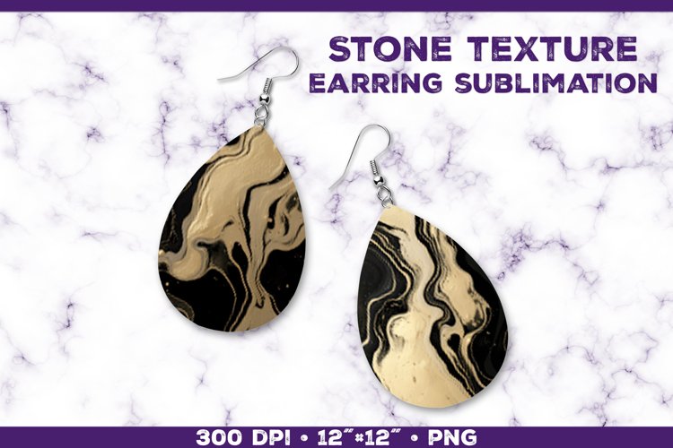 Stone Texture Sublimation Teardrop Earrings: Unique Jewelry