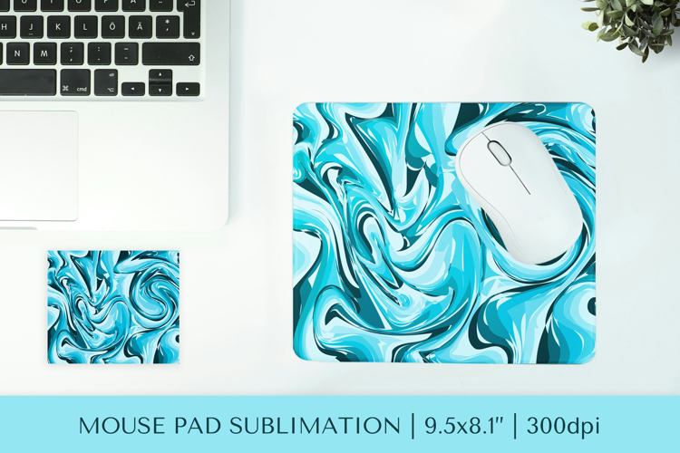 Blue marble texture mouse pad sublimation design PNG 001