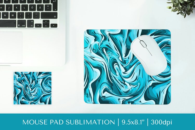 Blue marble texture mouse pad sublimation design PNG 003 example image 1