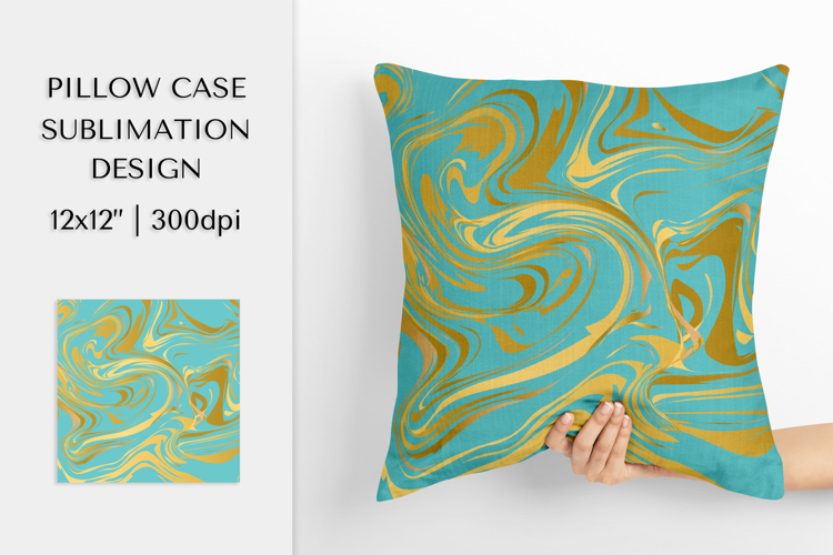Blue marble texture Pillow Case Sublimation Design PNG 002