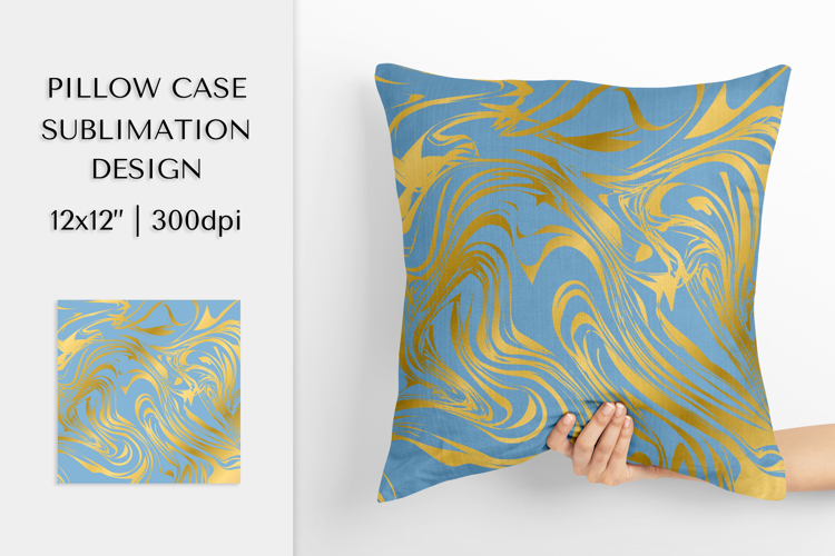 Blue marble texture Pillow Case Sublimation Design PNG 007