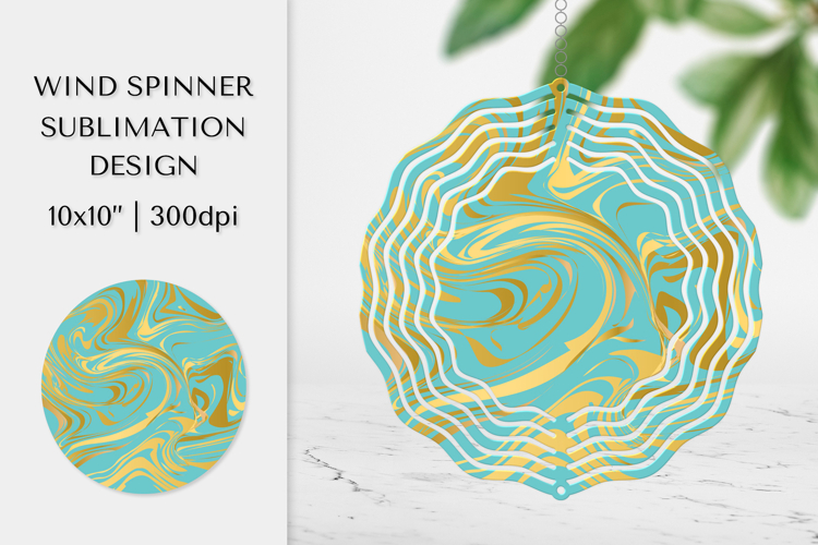 Blue Marble Texture Wind Spinner Sublimation Design PNG 002
