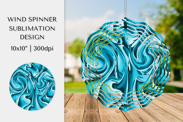 Blue Marble Texture Wind Spinner Sublimation Design PNG 003