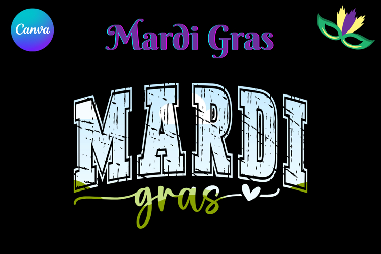 Mardi Gras Canva Frame Fleur De Lis Varsity Sport Add Photo