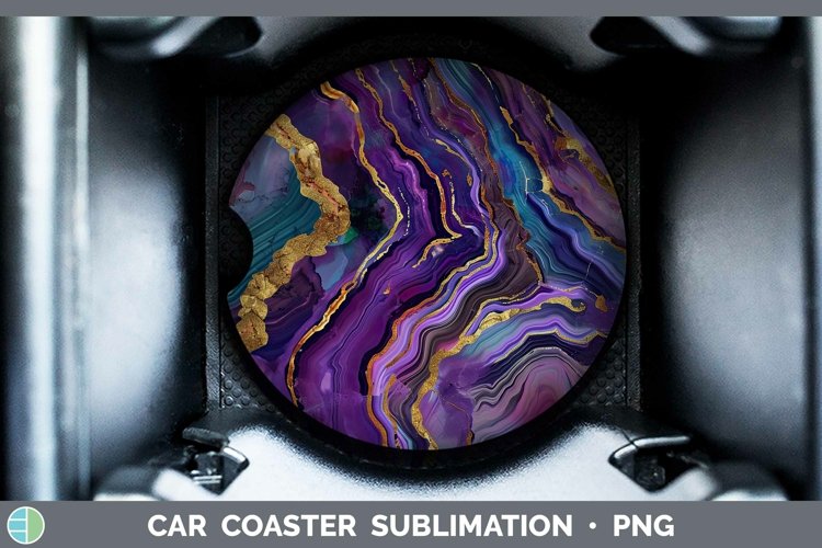 Mardi Gras Agate Car Coaster Sublimation Designs