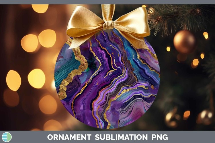 Mardi Gras Agate Ornament Sublimation Bauble Designs
