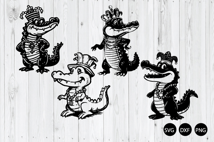 Mardi Gras Alligator SVG, Mardi Gras SVG, Fat Tuesday SVG