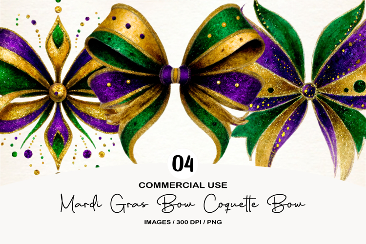 Mardi Gras Bow Coquette Bow Mardi Gras Clipart