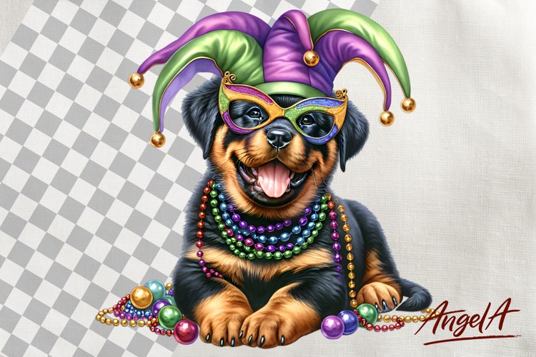 Mardi Gras clipart PNG / funny dog clipart Rottweiler PNG