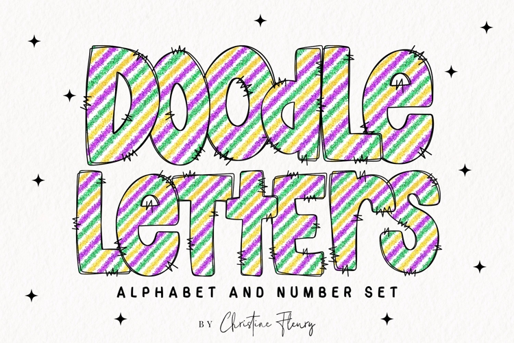 Doodle Mardi Gras Alphabet PNG Clipart