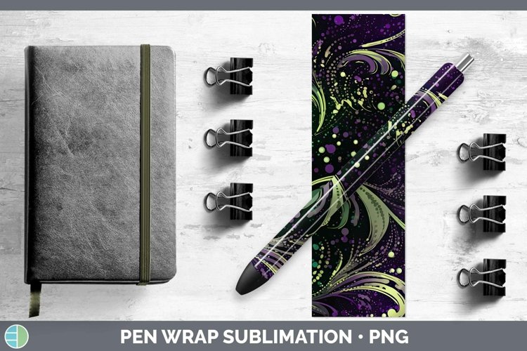 Mardi Gras Glitter Pen Wrap Sublimation Pen Designs