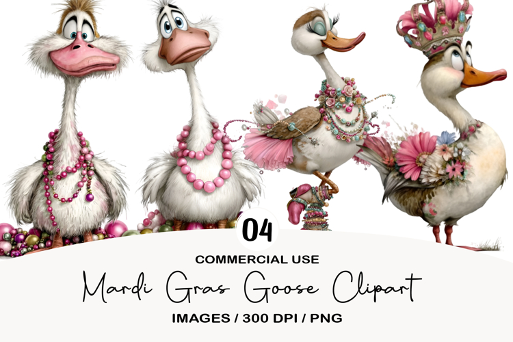 Mardi Gras Goose Clipart