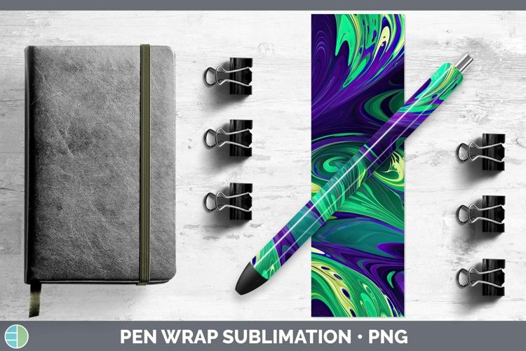 Mardi Gras Marble Pen Wrap Sublimation Pen Designs