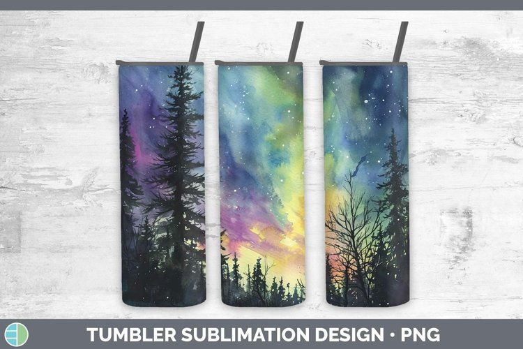 Mardi Gras Northern Lights Tumbler Sublimation 20 oz Skinny