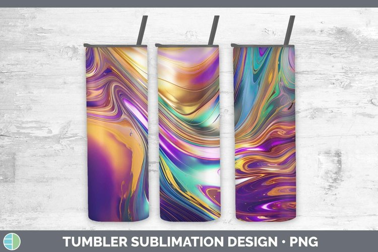 Mardi Gras Opalescent Tumbler Sublimation 20 oz Skinny Tumbl